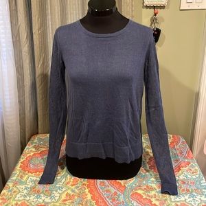 Ann Taylor LOFT Blue/Gray Button Back Sweater Blouse XS